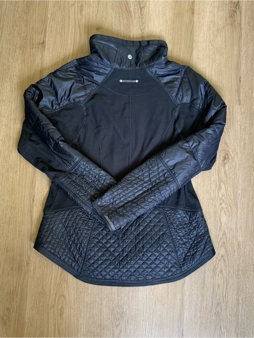 Lululemon Run Bundle Up Jacket Luxtreme Mixrofleece Goose Down Quilted Size 10 - Picture 2 of 7